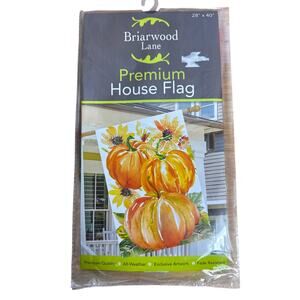 Fall Pumpkins House Flag 28" x 40" Watercolor Style Orange Pastel Floral Autumn
